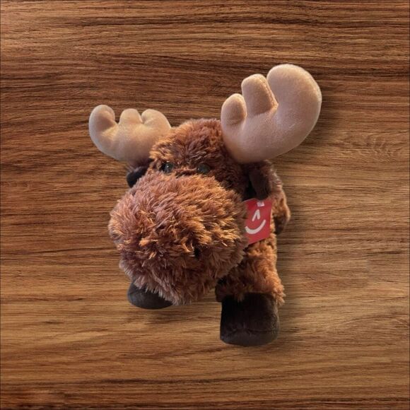 NEW Aurora Kids World Laying Moose Plush Stuffed Animal Toy Brown Tan Antlers - Picture 1 of 16